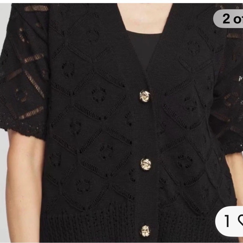 Chico's Black Cardigan with Gold Accents - Picture 5 of 5